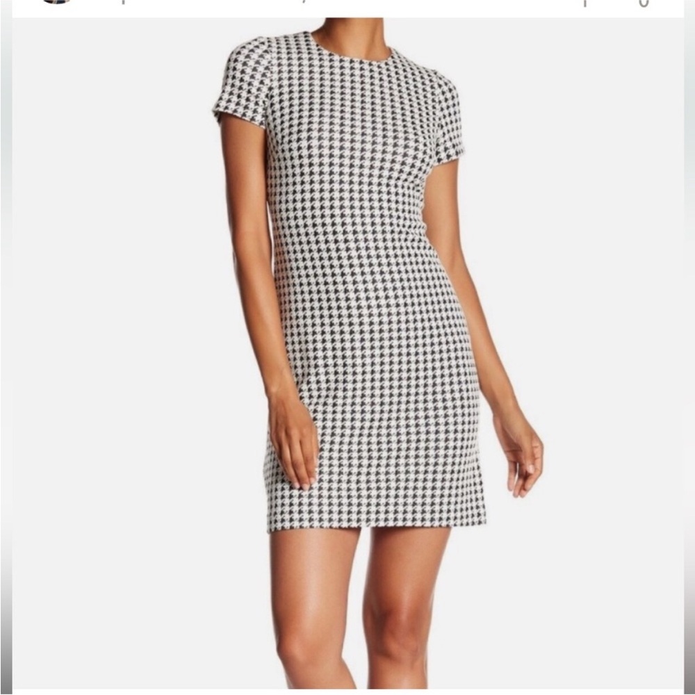 Calvin Klein knit houndstooth checkered dress size 4 fitted